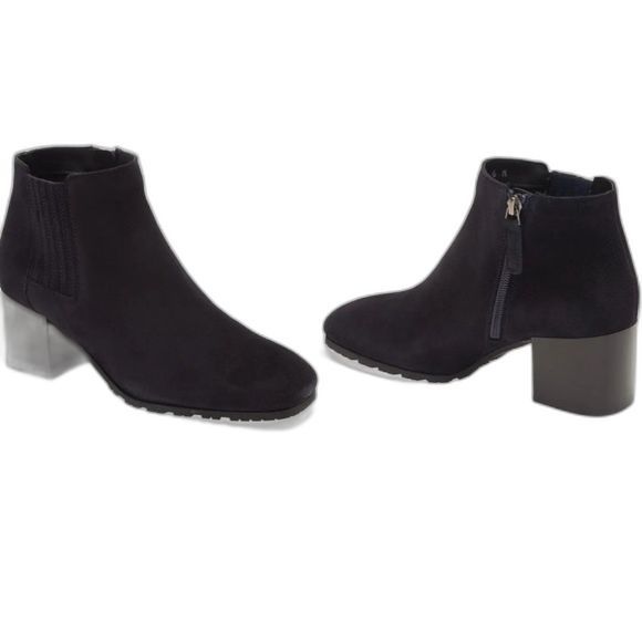 Aquatalia Waterproof Bootie Size 8.5 Navy Suede - Picture 1 of 8